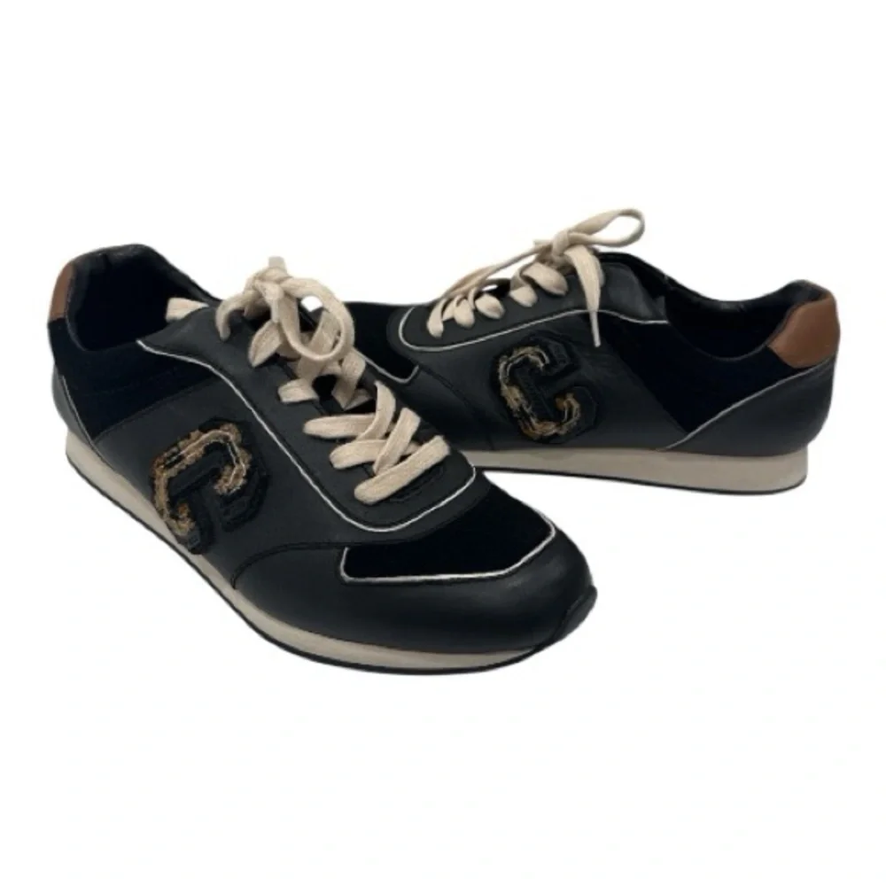 Coach Rebecca Varsity Nap/suede Black/Saddle Q8800 US size 10 B